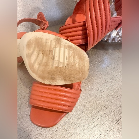 Michael Kors Orange Remi Crisscross Straps High Heel Dress Sandal Size 7.5 - Picture 6 of 8